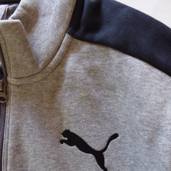 PUMA BRAND MENS GRAY WITH BLACK LONG SLEEVE TRACK JACKET WITH FULL ZIPPER L NEW - Picture 4 of 13